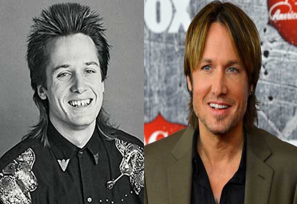 Keith Urban then and now